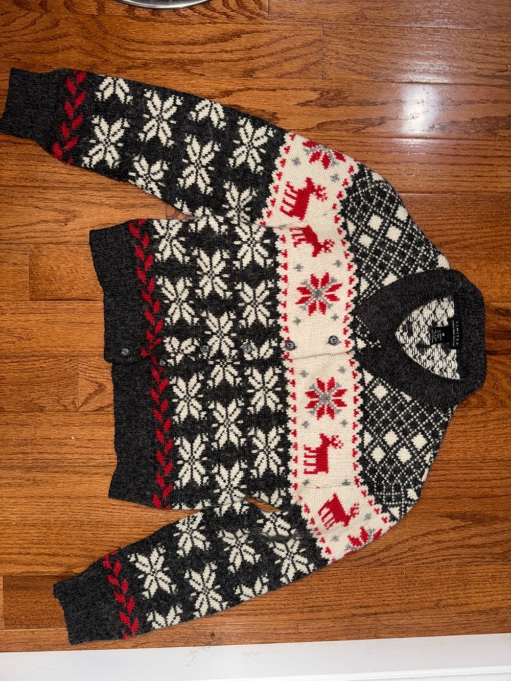 Vintage  The Limited holiday cardigan sweater Fair Isle pattern Wool Blend
